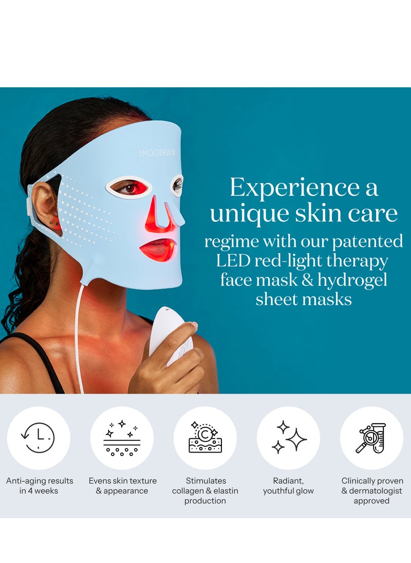 SMOOTHSKIN SmoothSkin DuoLux Red light therapy LED face mask & hydrating skincare bundle with 15 hydrogel sheet masks.  - Image 3