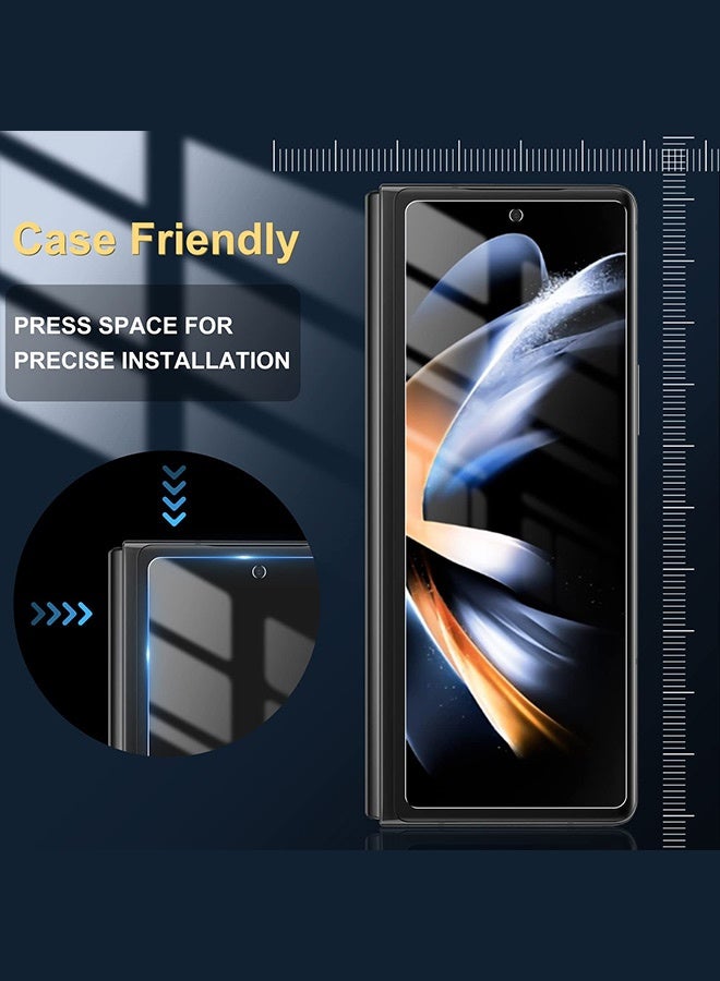 Tersely [2+2 Pack] 9H Tempered Glass Privacy Screen Protector for Samsung Galaxy Fold 5, Anti Scratch, Full Cover, Easy Install, 2 Pack Privacy Screen Protector and 2 Pack Camera Lens Protector - Image 3