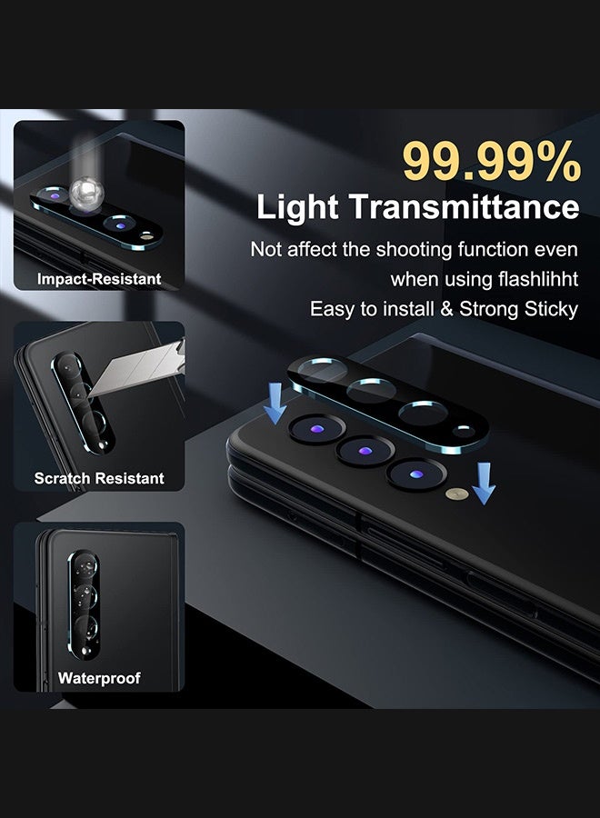 Tersely [2+2 Pack] 9H Tempered Glass Privacy Screen Protector for Samsung Galaxy Fold 5, Anti Scratch, Full Cover, Easy Install, 2 Pack Privacy Screen Protector and 2 Pack Camera Lens Protector - Image 5