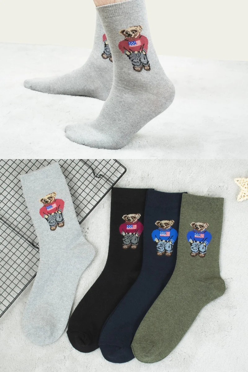 بي جي كي Unisex 4-pack Teddy Bear Socks