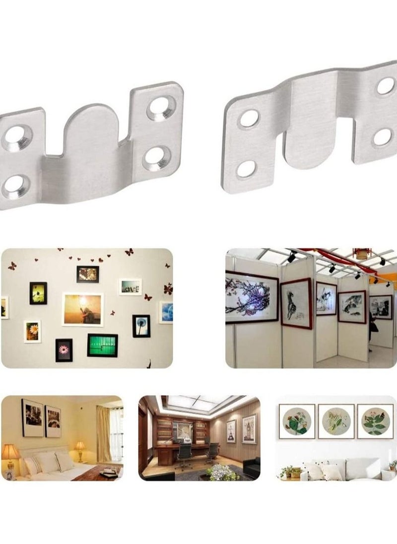 Generic 8 Pairs Stainless Steel Heavy Duty Photo Frame Hook Picture Hanger for Large Picture Display Art Gallery Wall Mount Hardware  - Image 5