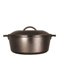 LODGE Side Loop Handle Cast Iron Dutch Oven with Lid Black 4.73 L L8DOL3  - Image 2