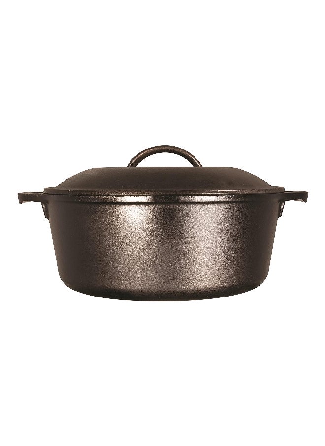 LODGE - Side Loop Handle Cast Iron Dutch Oven with Lid Black 4.73 L L8DOL3 - Image 1