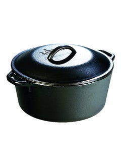 Side Loop Handle Cast Iron Dutch Oven with Lid Black 4.73 L L8DOL3