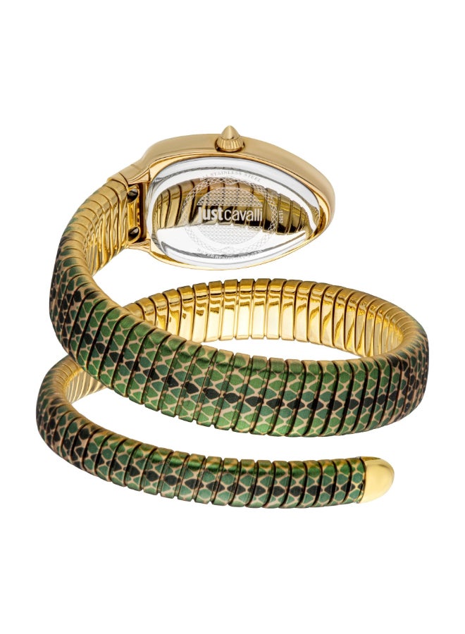 Just Cavalli ساعة JUST CAVALLI النسائية بمينا خضراء من الجلد الصناعي Pelle Solo Analog - JC1L251M0035 - Image 3