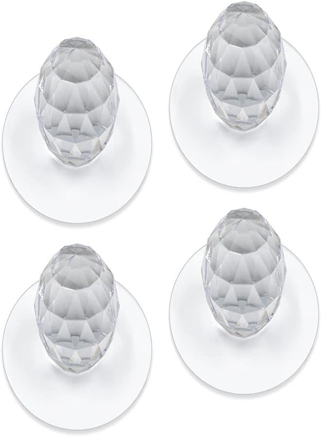EXOFLY Cabinet Drawer Pull Knobs Self Adhesive Clear Acrylic Crystal Shaped Pulls Handles Knobs for Wardrobe Kitchen Cupboard Bathroom Dresser Furniture Door Window (Pack of 4) - Image 1