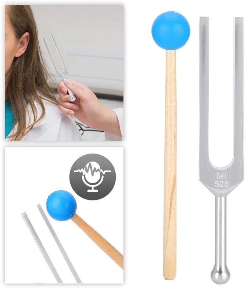 ويوبلز شوكة رنانة، 528 هرتز، مصنوعة من سبائك الألومنيوم والخشب، لضبط ترددات السمع، مجموعة أدوات تجميل متنوعة للتمريض والطب وطلاب الموسيقى، أداة ASMR - Image 2