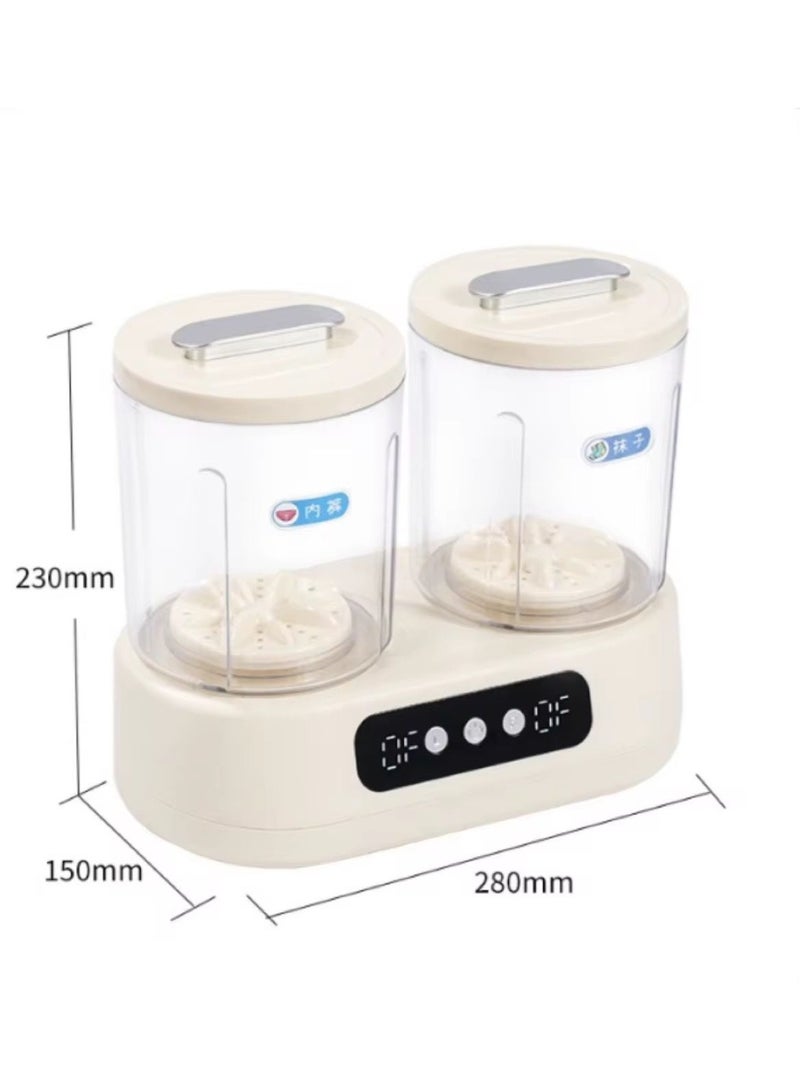 غسالة ملابس صغيرة محمولة بحوضين – غسالة ونشافة نصف أوتوماتيكية موفرة للمساحة - Image 2