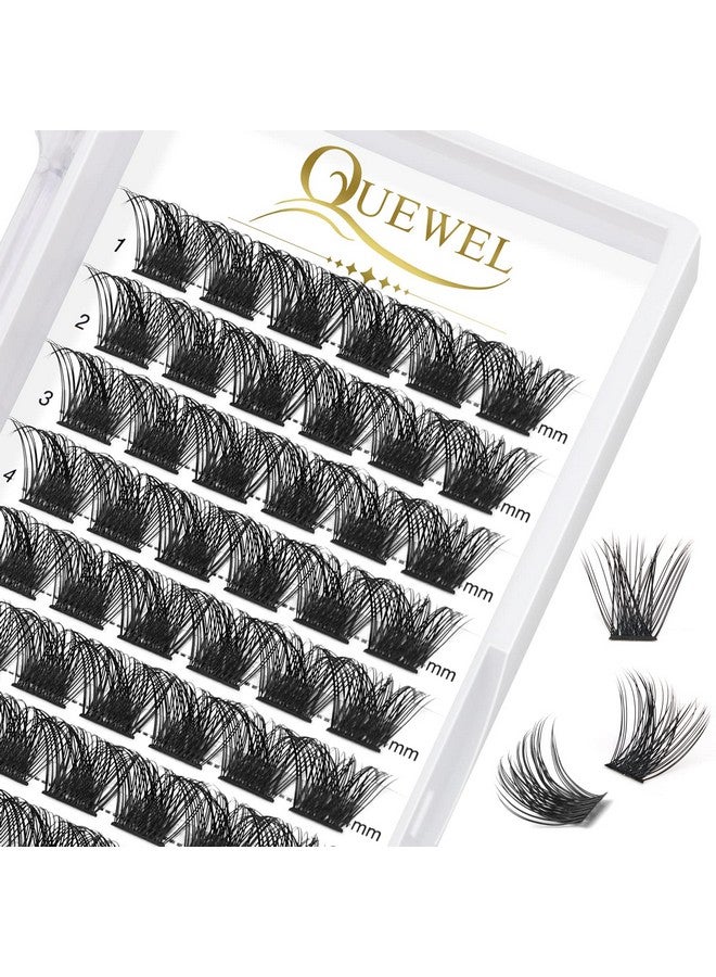 QUEWEL Cluster Lashes 72 Pcs Wide Stem Individual Lashes C/D Curl 8 16Mm Length Diy Eyelash Extension False Eyelashes Natural&Mega Styles Soft For Personal Makeup Use At Home (Mega D 14) - Image 2