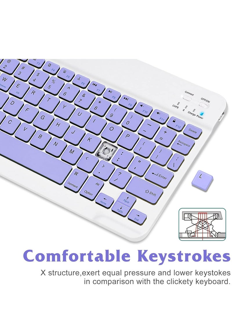 Generic - Ultra Slim Bluetooth Keyboard Portable Mini Rechargeable for Apple iPad iPhone Samsung Tablet Phone Smartphone iOS Android Windows 10 inch - Image 1