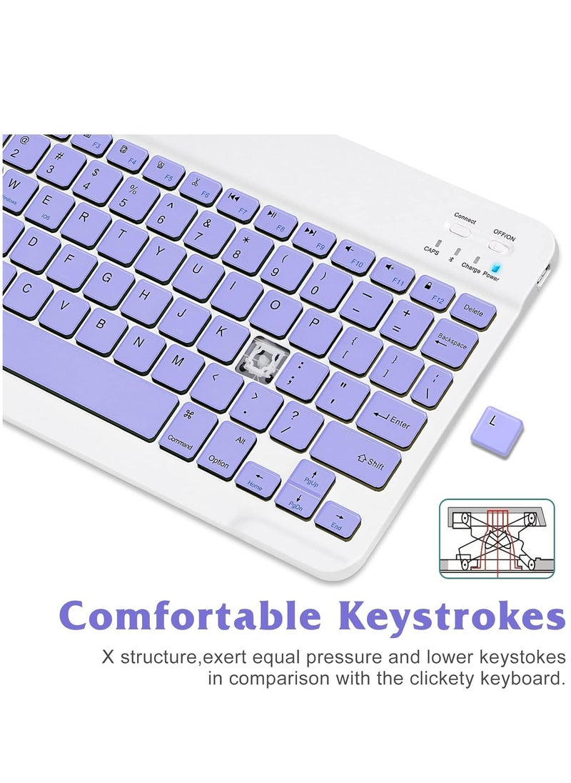 Generic - Ultra Slim Bluetooth Keyboard Portable Mini Rechargeable for Apple iPad iPhone Samsung Tablet Phone Smartphone iOS Android Windows 10 inch - Image 1