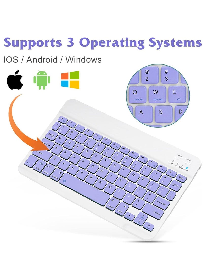 لوحة مفاتيح بلوتوث رفيعة للغاية، محمولة صغيرة قابلة لإعادة الشحن لأجهزة Apple iPad iPhone وSamsung Tablet والهواتف الذكية iOS وAndroid Windows 10 بوصة - Image 5