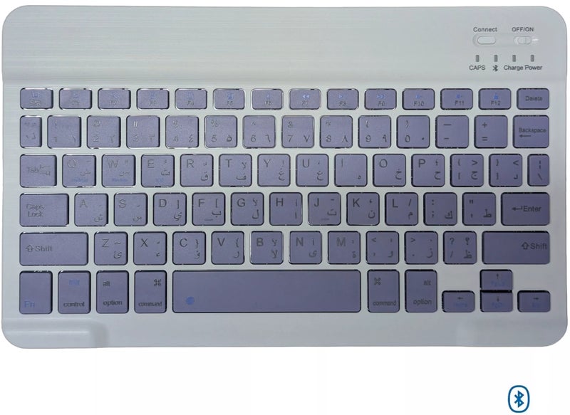 لوحة مفاتيح بلوتوث رفيعة للغاية، محمولة صغيرة قابلة لإعادة الشحن لأجهزة Apple iPad iPhone وSamsung Tablet والهواتف الذكية iOS وAndroid Windows 10 بوصة - Image 1