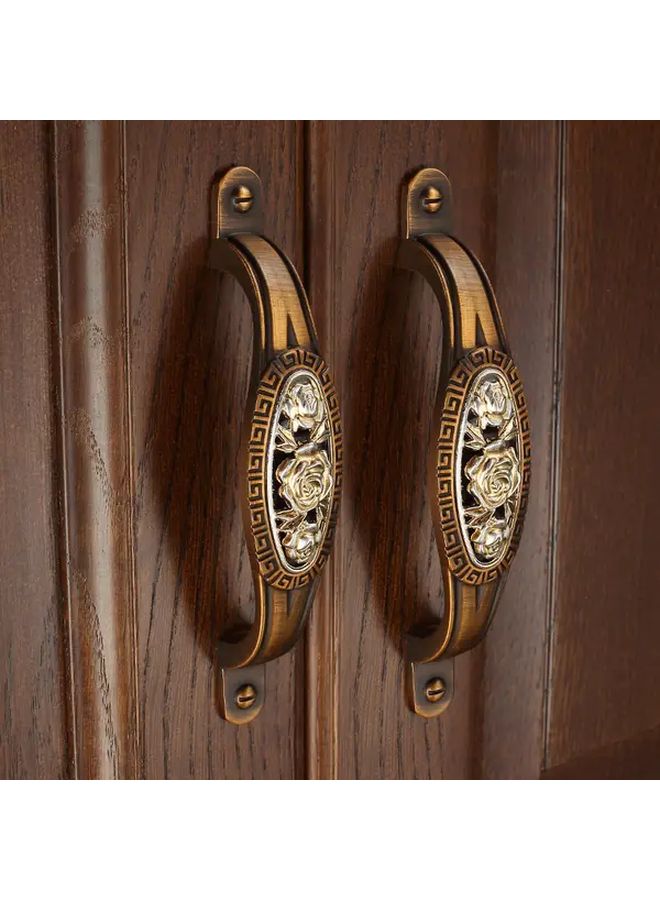 4 Pcs Antique Brass Cabinet Handles 12.8cm Baroque Bohemian Roman Rococo Style Decorative Drawer Pulls Wardrobe Cupboard Furniture Hardware - Image 2