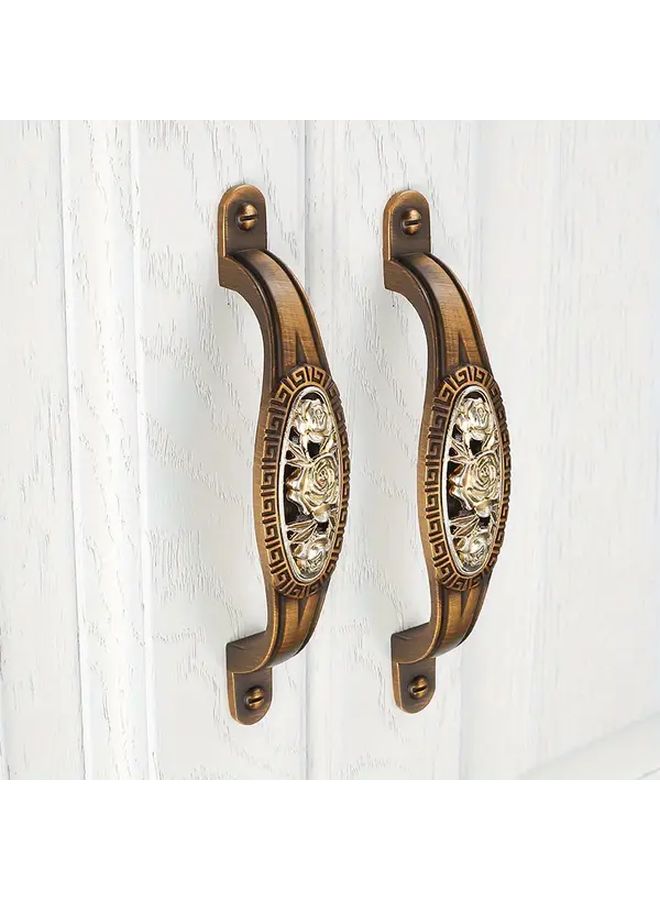 4 Pcs Antique Brass Cabinet Handles 12.8cm Baroque Bohemian Roman Rococo Style Decorative Drawer Pulls Wardrobe Cupboard Furniture Hardware - Image 5