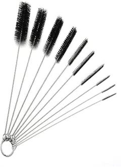 Generic Baby Bottle and Straws Cleaning Brush Set 10 Pieces, Multi Use for Difficult Places to Reach, Nylon Brush Set 