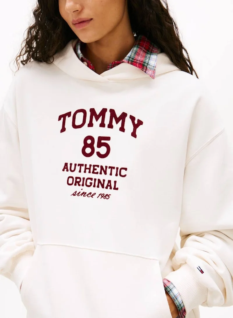 TOMMY JEANS 1985 Flock Logo Oversized Hoody