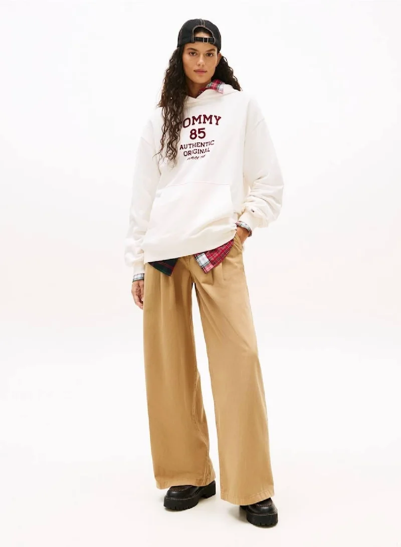TOMMY JEANS 1985 Flock Logo Oversized Hoody