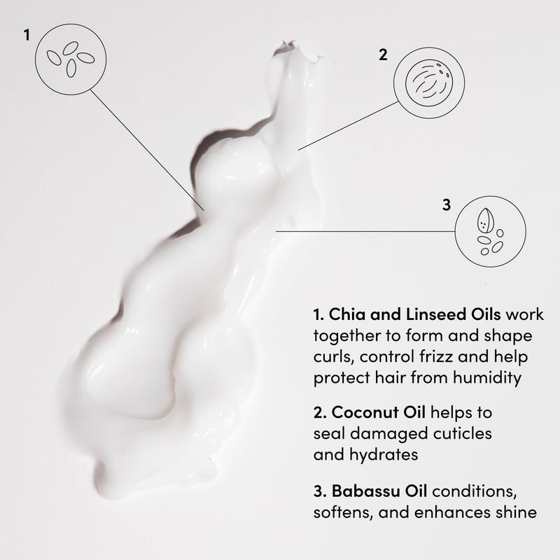 OUAI Curl Cream - Curl Defining Cream with Chia & Linseed Oil - Enhances Definition, Hydration & Shine - Tames Frizz & Protects from Humidity - Silicone-Free Curly Hair Products for Women (8 oz) - Image 5