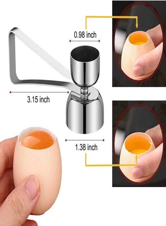 Jowxsx Silver Egg Shell Opener Egg Topper Cutter, Stainless Steel Egg Cracker Separator for Raw, Soft or Hard Boiled Egg Separators Specialty Tools and Gadgets - Image 3