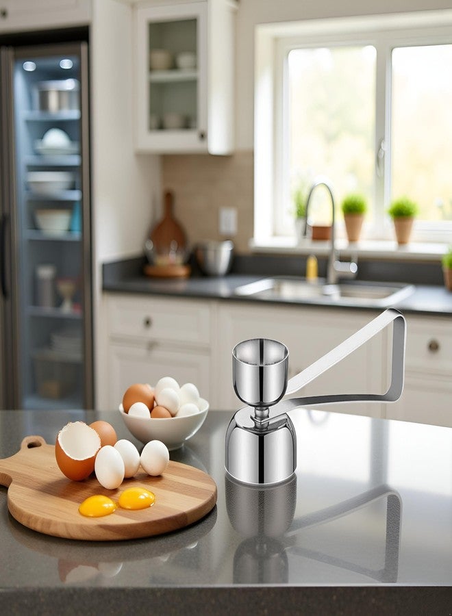 Jowxsx Silver Egg Shell Opener Egg Topper Cutter, Stainless Steel Egg Cracker Separator for Raw, Soft or Hard Boiled Egg Separators Specialty Tools and Gadgets - Image 2