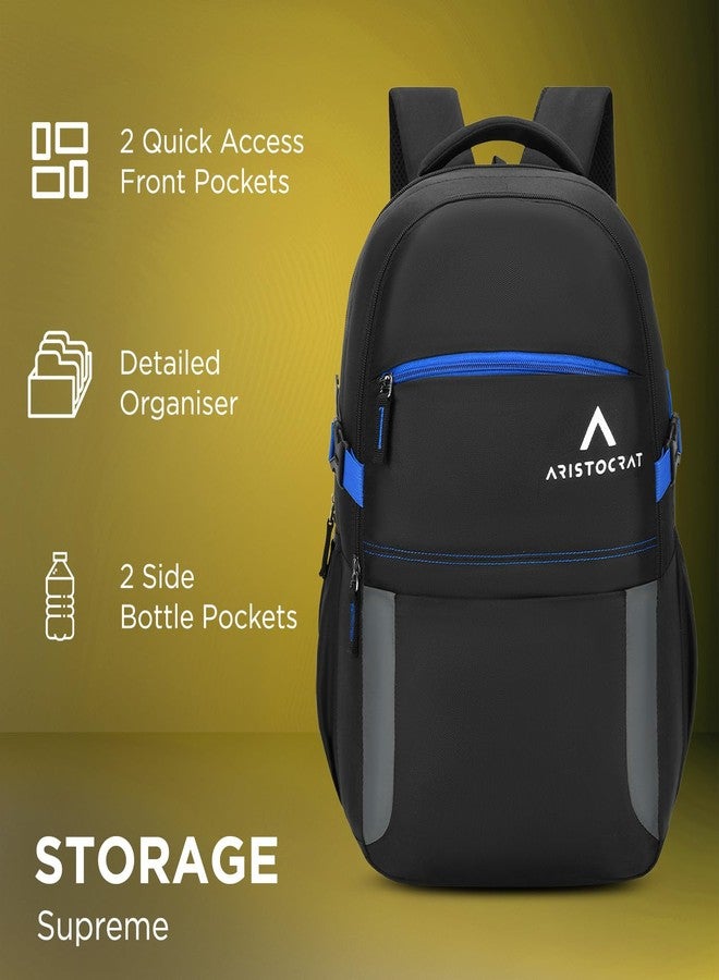 Aristocrat Smash Formal Backpack 32 Liters with Laptop Compartment for Men & Women with Bottle Pocket, Rain Cover Organiser Trolley Sleeve, Padded Back & Shoulder Strap (Black) - Image 3