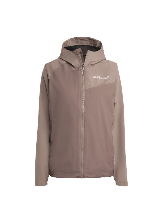 Adidas W Mt 2L Rain Jk Brown Hiking Jackets For Women XS - Image 1
