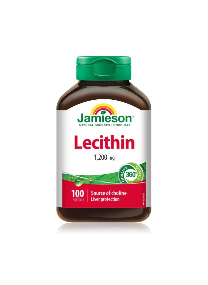 Jamieson - Lecithin 1,200 mg, 100 Softgels - Source of Choline Liver Protection - Image 1