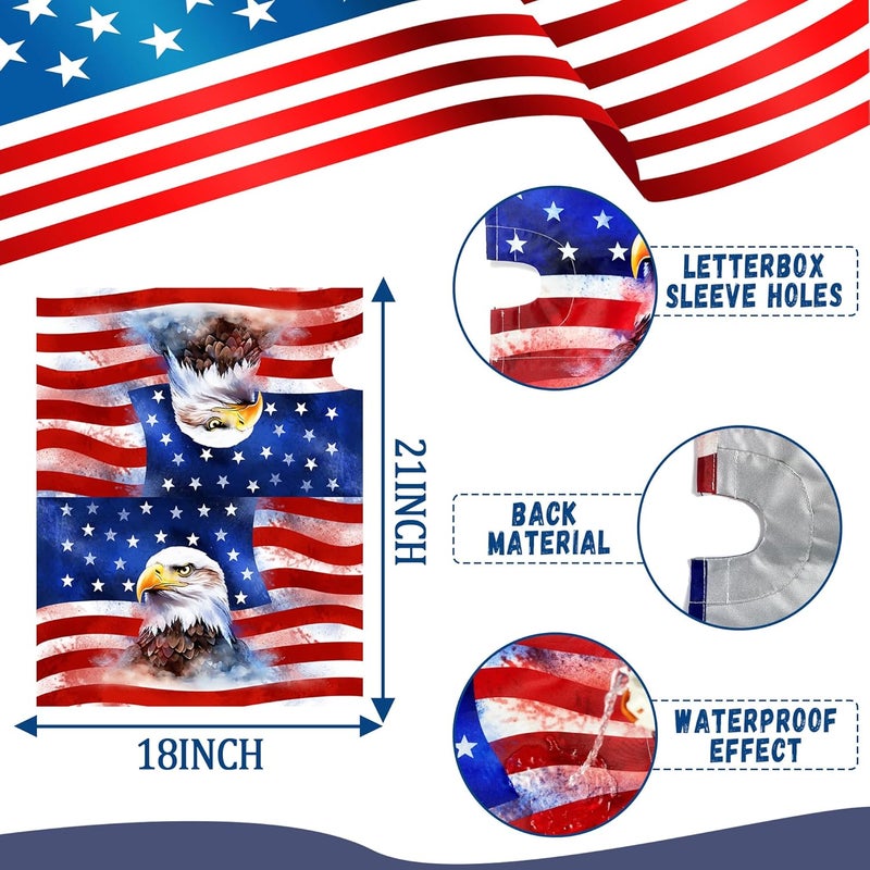 ARKUKT Patriotic Eagle American Flag 4th of July Independence Day Mailbox Cover Magnetic Welcome Memorial Day Mailbox Wraps Post Letter Box Cover for Garden Yard Home Decor Standard Size 21" x 18" - Image 3