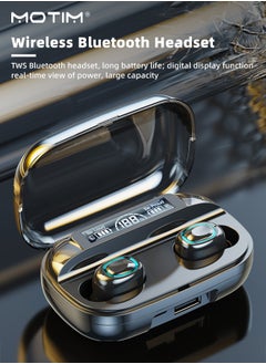 Motim Binaural TWS Bluetooth Earphones, Mini Sports Running Earbud, HiFi Stereo, Long Playtime, LED Battery Display Charging Case, IPX5 Waterproof, Earphone Noise Cancellation in-Ear Earphones  - Image 3