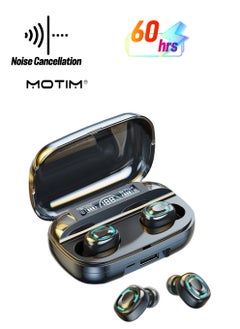 Motim Binaural TWS Bluetooth Earphones, Mini Sports Running Earbud, HiFi Stereo, Long Playtime, LED Battery Display Charging Case, IPX5 Waterproof, Earphone Noise Cancellation in-Ear Earphones  - Image 1