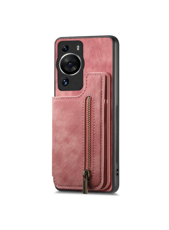 S-TOP Case For Huawei P60 Pro Retro Leather Zipper Wallet Back Phone Case - Image 1