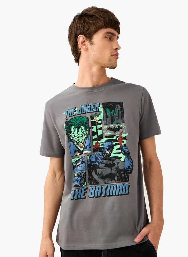 SP Characters Regular Fit Batman Print Crew Neck T-shirt