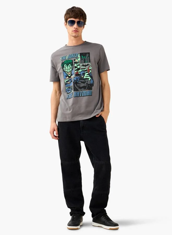SP Characters Regular Fit Batman Print Crew Neck T-shirt