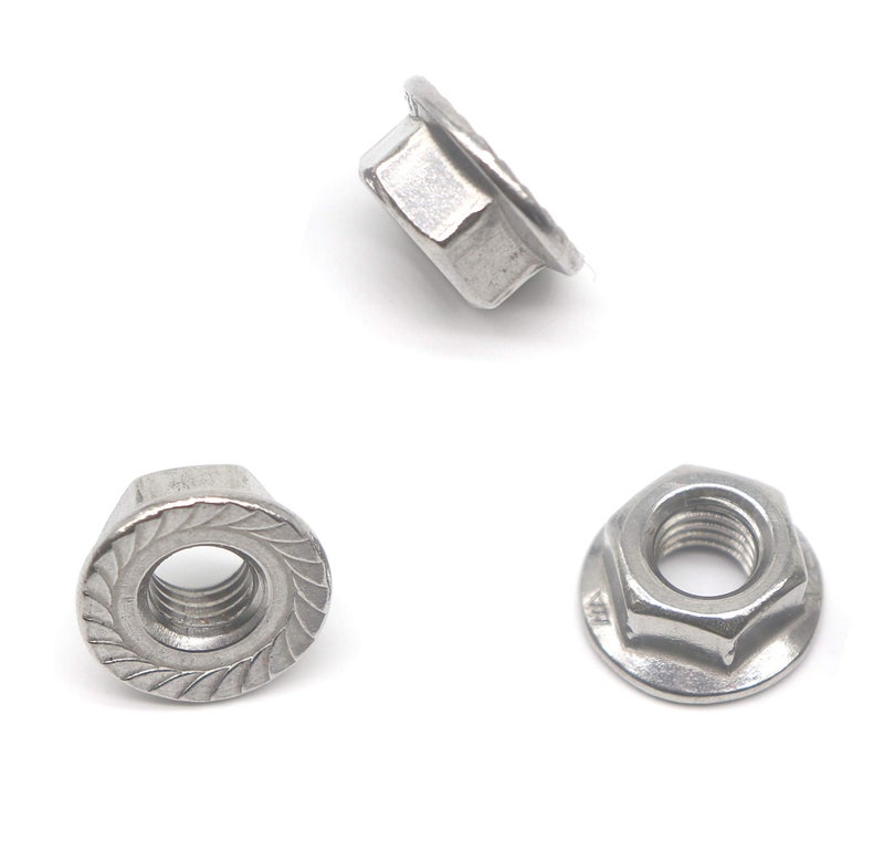 binifiMux 20 Pieces M8 Flange Nuts,binifiMux M8-1.25mm Serrated Hex Flange Lock Nuts, DIN6923, 304 Stainless Steel,Plain Finish - Image 5