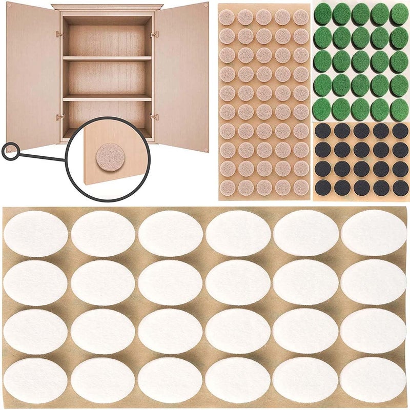 DIY Crafts DIY Crafts 250, 1" inch Pads White, Furniture Felt Pads Diameter Round Self Adhesive Protects Kitchen Cabinets, Drawers, Desks and Furniture Against Bumps and S(250, 1" inch Pads White)  - Image 1