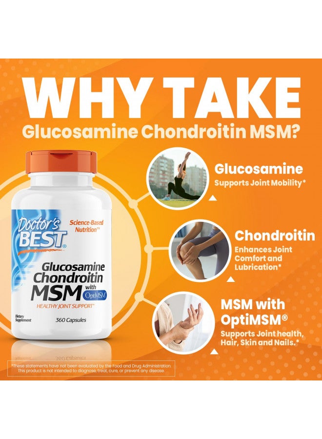 Doctor's BEST Doctor's Best Glucosamine Chondroitin MSM with OptiMSM, Supports Healthy Joint Structure, Function, & Comfort, Non-GMO, Gluten Free, Soy Free, 360 Count  - Image 4