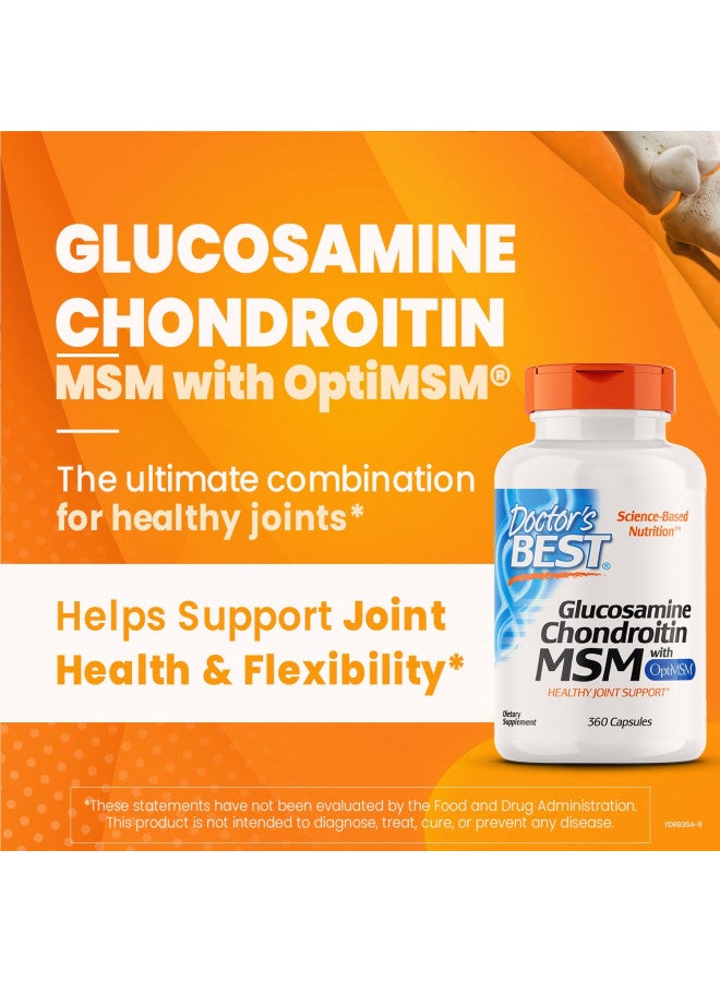 Doctor's BEST Doctor's Best Glucosamine Chondroitin MSM with OptiMSM, Supports Healthy Joint Structure, Function, & Comfort, Non-GMO, Gluten Free, Soy Free, 360 Count  - Image 2