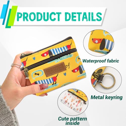 WisePoint Coin Bag, Waterproof Coin Wallet Small Coin Purse with Zipper and Keyring, Cute Coin Pouch for Women and Girls, Change Purse Mini Storage Bag for Coin, Cards, Keys, Lipsticks (sky blue) - Image 2