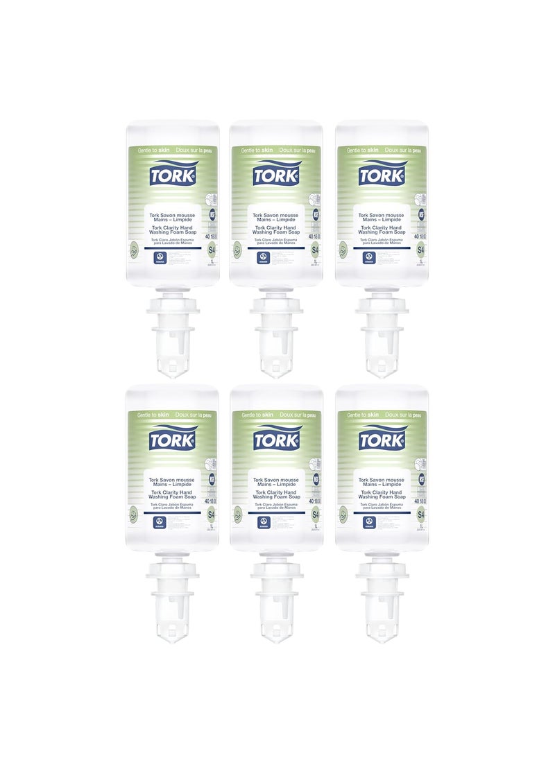 Tork Tork Clarity Hand Soap Foam S4 99 of Ingredients are of Natural Origin 6 x 1L 401800  - Image 1