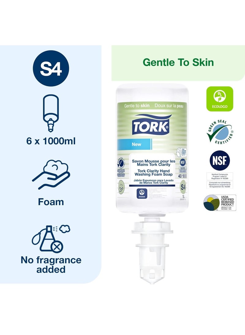 Tork Tork Clarity Hand Soap Foam S4 99 of Ingredients are of Natural Origin 6 x 1L 401800  - Image 4