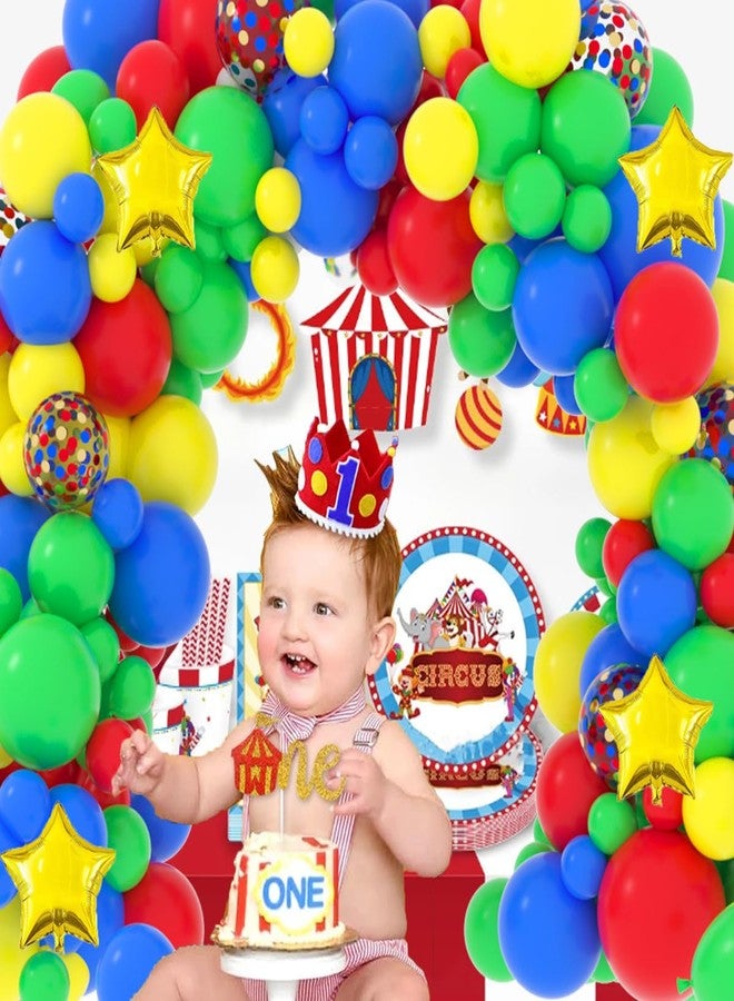 لوديو مجموعة قوس جارلاند بالونات حمراء وزرقاء وصفراء وخضراء، 121 قطعة بالونات حمراء وخضراء وزرقاء وصفراء للعبة النقل قوس قزح العنكبوت البطل عيد ميلاد حفل استقبال الطفل السيرك الكرنفال ديكورات الحفلات - Image 5