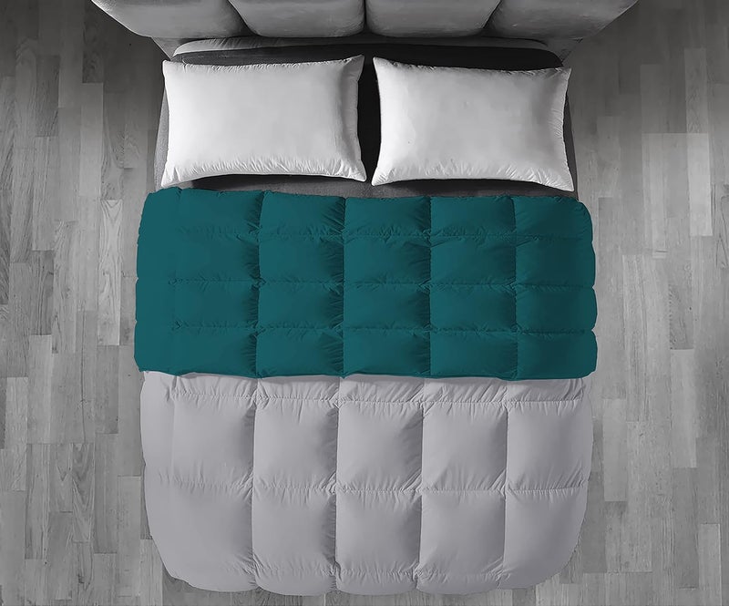 Filbert Premium 300 GSM Comforter Super Soft Fluffy Revesible Comforter 92 x 106 Inches233cm x 269cm King Size ComforterSilverTeal - Image 3