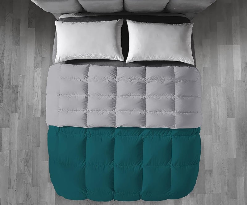 Filbert Premium 300 GSM Comforter Super Soft Fluffy Revesible Comforter 92 x 106 Inches233cm x 269cm King Size ComforterSilverTeal - Image 4