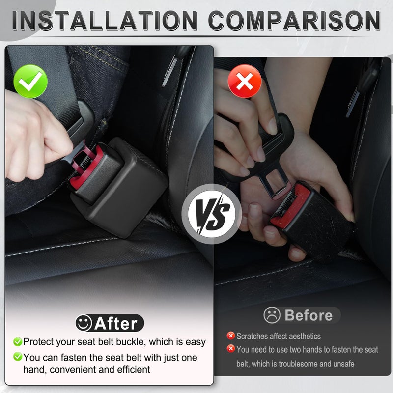 Amiss 2PCS Seat Belt Buckle Holder, Universal Silicone Rear Seat Belt Booster & Fixer for Easy Access, Keeping Receptacle Upright, Car Interior Accessories-Fits Most Cars (Black) - Image 5