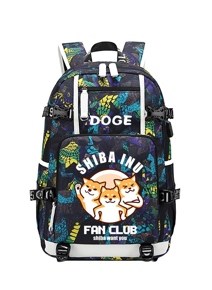 Shiba Inu Cute School Bag Boys Elementary School Senior Campus Junior High School Student Backpack 47*14*30cm