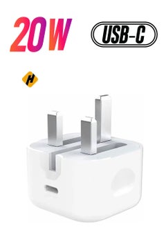 Type C Fast Charger PD 20W Power Adapter for iPhone 13 12 11 14 Series Plug PD Power Adapter Wall Plug Compatible with iPhone 14 13 13pro 12 Pro Max 12 Mini SE White