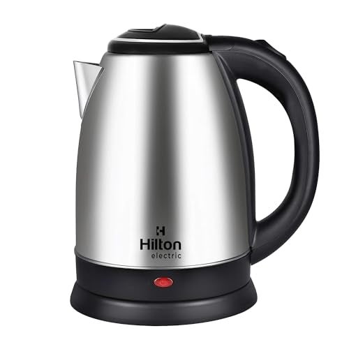 Hilton Electric Amaze Electric Kettle with Stainless Steel Body, used for boiling Water, making tea and coffee, instant noodles, soup etc. 1400 Watt (Silver) (1.8 Litre) - Image 1