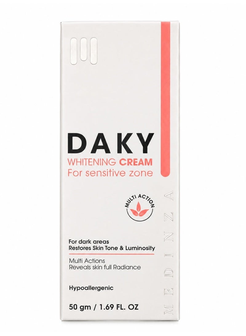 Daky Whitening Cream for Sensitive Zone & Dark Areas, Hypoallergenic, 50g (1.69 fl. oz.) - Image 1