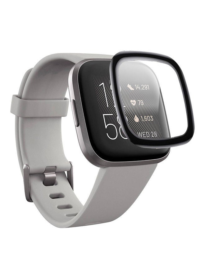 NIBEMINENT Full Coverage Curved Screen Protector For Fitbit Versa 2 Clear/Black  - Image 2